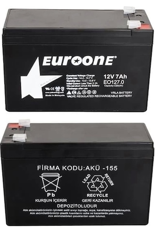 Euroone Eo127.0 12 Volt 7 Amper Bakımsız Kuru Akü
