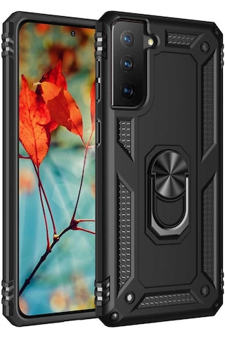 Samsung Uyumlu Galaxy S21 Plus Kılıf Zore Vega Kapak-Siyah