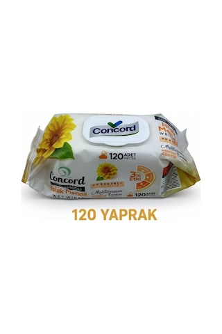 Concord Islak Mendil 120 Adet - Alkol İçermez - Ph Dengeli - Akdeniz Esintisi 3'lü Set 360 Adet