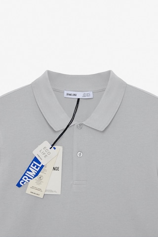 Grimelange SKYLOOM Erkek %100 Pamuk Kısa Kollu Regular Fit Gri Polo Yaka T-shirt