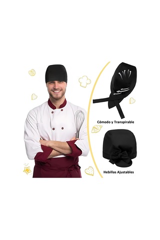 Youtek 6'lı Pamuklu Mutfak Şapka Seti - Ayarlanabilir, Yalıtkan Yağ Ve Ter İçin, Fırıncılık & Catering Uygun