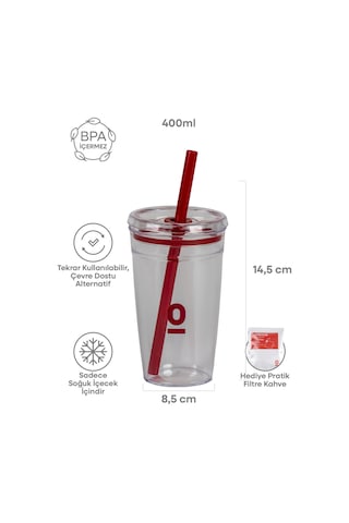 Şeffaf Mini Pipetli Bardak 400 Ml No:114 Beyaz