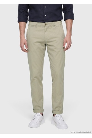 Ramsey Açık Haki Düz Dokuma Jogging Fit Casual Pamuk Karışımlı Pantolon açık Haki light Khaki