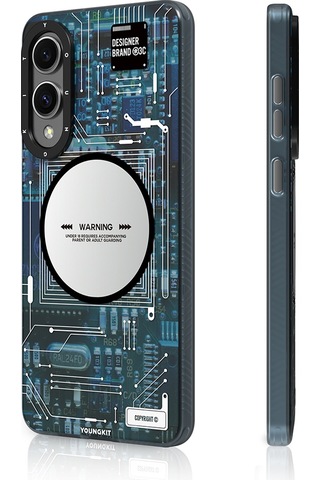 Galaxy S25 Edge Kılıf M-safe Uyumlu Youngkit Technology Serisi Kapak Mavi