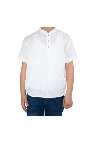 Eliş Şile Bezi Kısa Kol Şile Bezi Bodrum Erkek Çocuk Tshirt Beyaz 3001