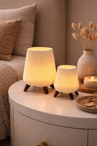 Pilli 2'li Led Mumlu Modern Dekoratif Mini Masaüstü Lambası Sunumluk Ve Masaüstü Dekoratif Işık Beyaz