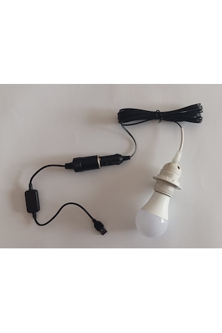 12volt 3 Lü Duy Seti 12v 9wat Ampul + 5 Metre Çakmaklıklı Duy + 5v Tan 12volta Boost Modül