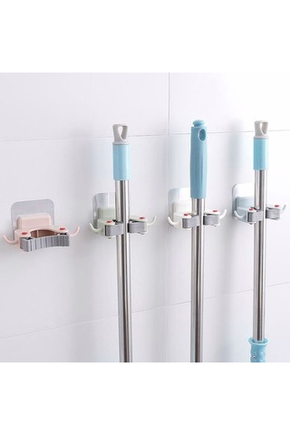 3'lü Çok Amaçlı Mop Fırça Paspas Askı Aparatı