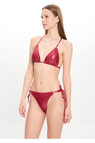 Toosalty Kadın Deri Görünümlü Küçük Üçgen Bikini Takımı 25sw027st Bordo