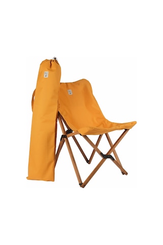 Bag The Joy Ahşap Kahverengi İskelet - Hardal Kılıf Sandalye Hardal