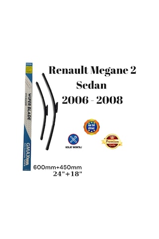 Renault Megane 2 Sedan 2006 2007 2008 Uyumlu Ön Cam Silecek Süpürgesi Seti 600+450mm