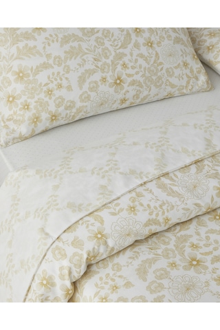 English Home Vionne Kolay Ütülenir Çarşaflı Tek Kişilik Nevresim Takımı 160x220 Cm Açık Sarı Açık Sarı