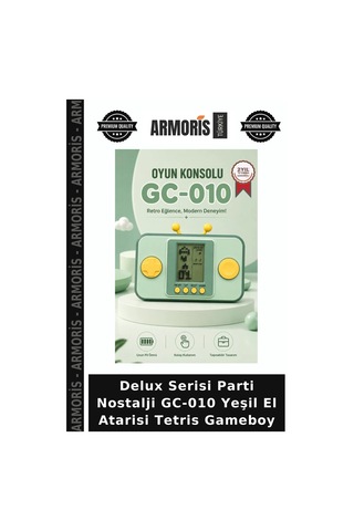 Delux Serisi Parti Nostalji Gc-010 Yeşil El Atarisi Tetris Gameboy