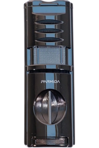 Parmida 3 Torch Pürmüz Kesici & Delici & Sehpalı Karbon Desenli Metal Puro Çakmağı - Tr9489