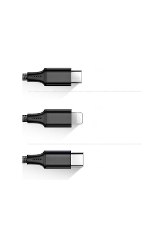 Wiwu YZ108 3 in 1 USB Hızlı Şarj ve Data Kablosu Siyah