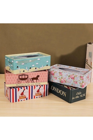 Açık Gri-avrupa Demir Tutucu Doku Kutusu Ev Masa Dekorasyonu Kare Peçete Levha Kağit Kutu Depolama Otomatik Kağıt Havlu