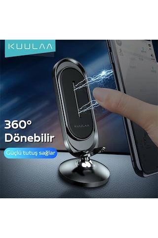 Kuulaa Universal Mıknatıslı Standlı Cep Telefon Araç Tutucu Aluminum- 5775 Renkli