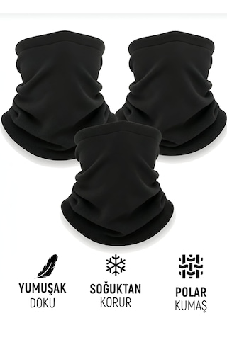 Qu-tex Qulothes 3 Lü Kombin Set Termal Polar Soğuk Geçirmez Bere & Boyunluk Unisex Kışlık Ayarlanabilir İp Siyah