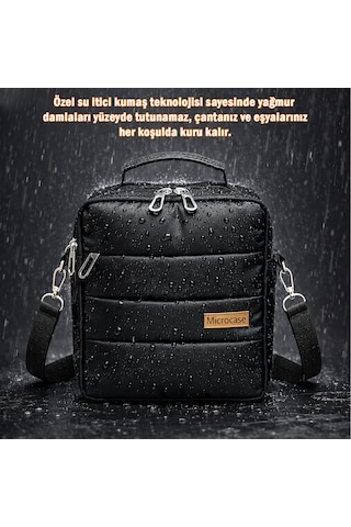 Microcase 2in1 Set Apple Uyumlu MacBook Air 13 İnch M3 2024 İle 14 İnch Çanta + Omuz Askılıklı El Çantası Al5499 Siyah