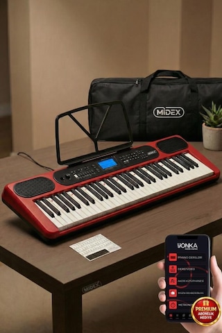 Midex Ps-5200rd Pro Org 61 Led Işıklı Tuş Hassasiyetli Bluetooth Midi