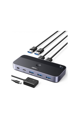 Ugreen Usb 3.0 2-in-4 Çift Ekran Paylaşımlı 5gbps 1xusbc, 4xusb-a Switch, 15705