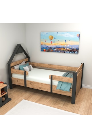 Arnetti Valerin Çocuk Montessori Karyola Atlantik Çam Antrasit