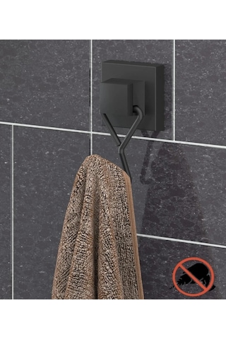 Easyfix Yapışkanlı Banyo Havlu Askısı Siyah Tek Kancalı Siyah