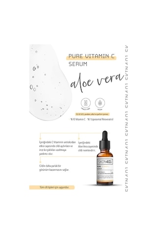 Skin401 Pure Vitamin C Aydınlatıcı ve Renk Tonu Eşitleyici Serum 30 ML