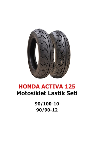 Honda Activa 125 Motosiklet Lastik Seti 90/100-10 Tl Ve 90/90-12 Tl