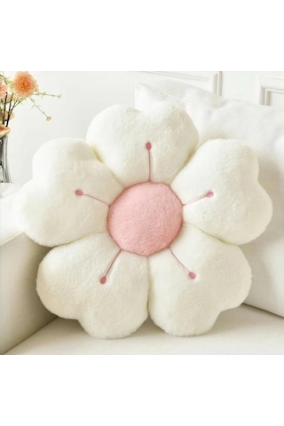 Trendooze Yumuşak Papatya Yastığı 11.81 İnç Beyaz, Sunshine022 Yatak Kanesi İçin Dekoratif Beyaz Beyaz