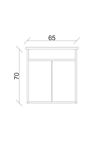 Aras Lavabolu Asma Alt Dolap Antrasit/Atlantik Çam 65X44X58 Cm Antrasit - Atlantik Çam