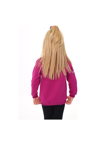 Toontoy Kız Çocuk Dik Yaka Fermuarlı Cepli Nakış Baskılı Örme Hırka - 2 İplik Şardonlu Mürdüm