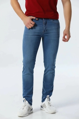 Erkek Mavi Slim Fit Likralı Esnek Jean Kot Pantolon Mavi