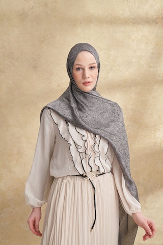 Armanda Jose Jakar Ethnic Desen Şal- 3303 Füme