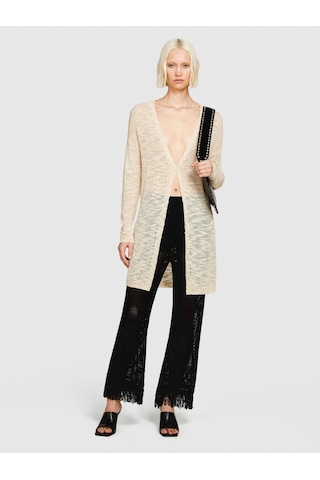 Sisley Viskoz Karışımlı Örgü Motifli Saçak Paça Coulotte Pantolon Kadın Siyah Pantolon - 324p196pmf008