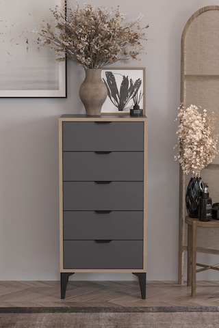 Sarmobi Arden 5 Çekmeceli Şifonyer , Çamaşırlık Siyah