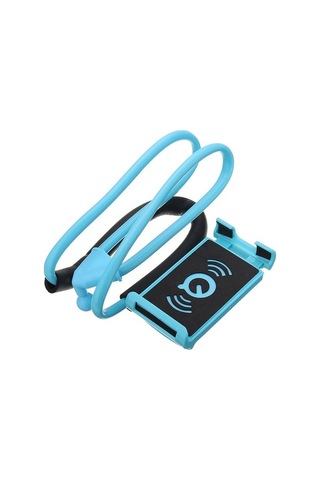 Sandwich Mavi Esnek Boyunlu Telefon Tutucu - 360 Dönme, Dikey-yatay Kullanım, Kolay El İzni, Plastik