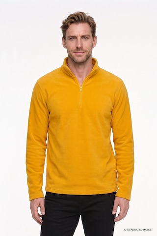 AC&Co / Altınyıldız Classics Anti-Pilling Tüylenme Yapmayan Bato Yaka Erkek Polar Sweatshirt 4A5221100016SARXXL Sarı