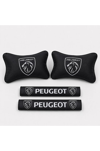 Peugeot Pejo Siyah Dörtlü Servis Kılıfı + İkili Yastık Ve Kemer Kılıfı + Vites Poları