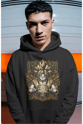 Sevbano Son Goku Dragon Ball Anime Sırt Baskılı Unisex Oversize Premium H Siyah