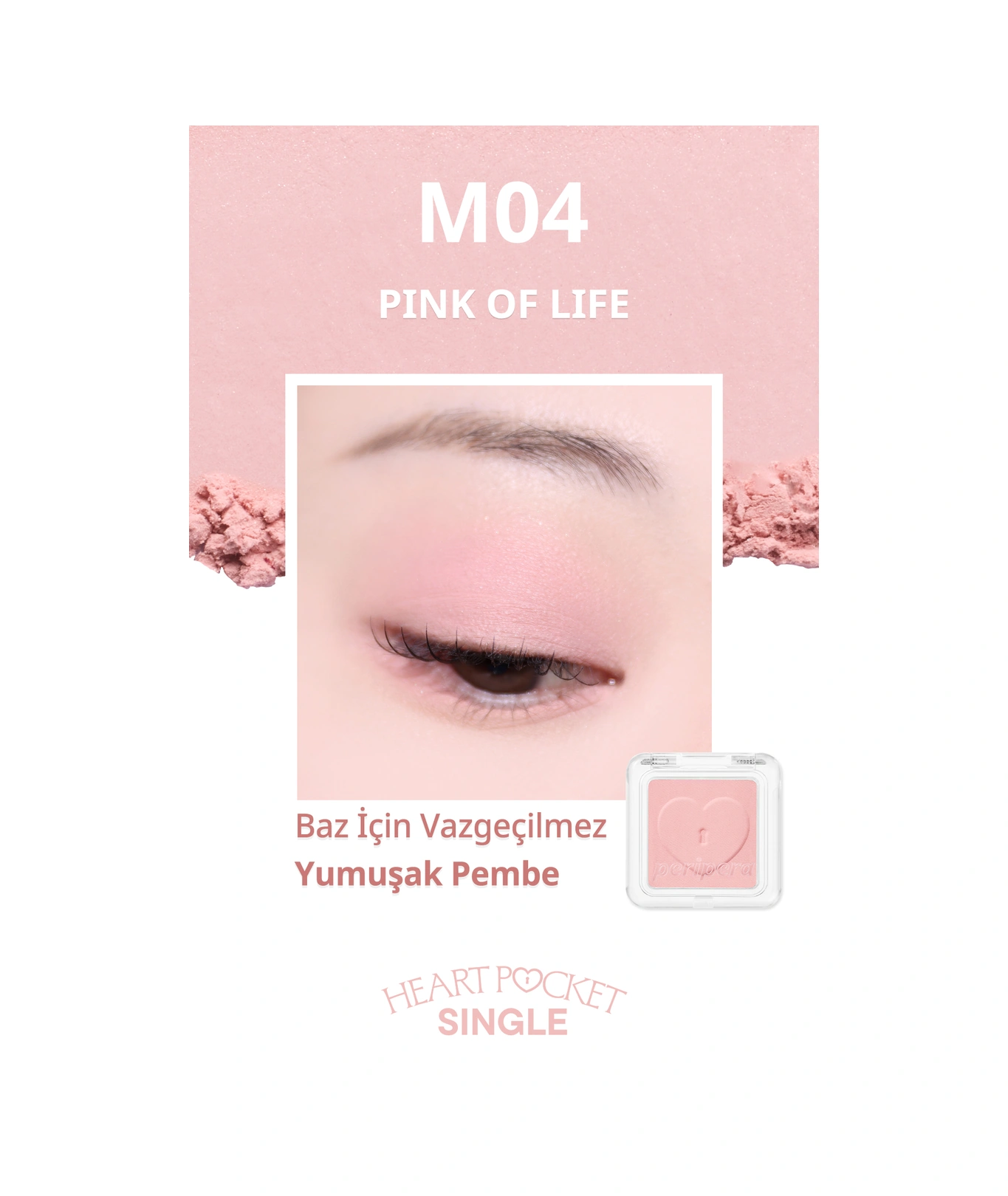 Peripera Heart Pocket Single M04 Pink Of Life M04 Pink Of Life