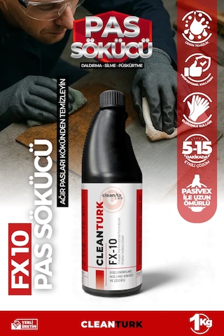 Fx10 En İyi Pas Sökücü Çözücü Demir Metal Ve Yüzey Temizleme 1 KG
