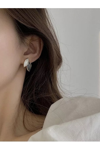 Kadın Küpe Mineli Küçük Yaprak Küpe 001