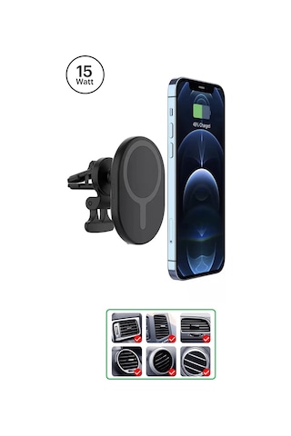 15 W İphone Magsafe Kablosuz Şarj Cihazı Oto Araç Telefon Tutucu