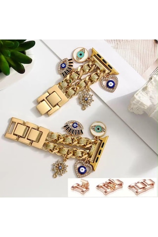 Kadınlar İçin Kalp Ve Anahtar Figürü, Kordon Ayarlanabilir Metal Tasarım Apple Watch 38mm-49-- Arası Ve Ultra/se/10-1 Serili Uyumlu