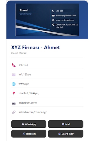 Dijital Kartvizit - Akıllı İş Kartı