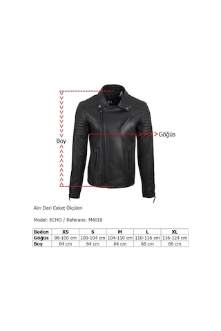 Alin Echo Siyah Biker Deri Ceket-Siyah