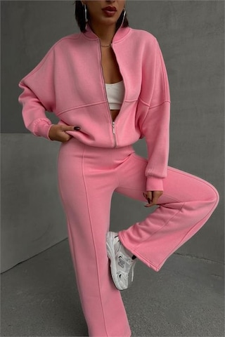 Dip Moda Kadın Pamuklu Kışlık Sweat Pantlon Eşofman Takımı Dpgts018 Pembe