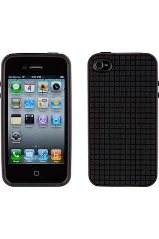 Speck Apple Uyumlu iPhone 4s/4 İle Pixelskin Hd Silikon Kılıf Siyah Siyah
