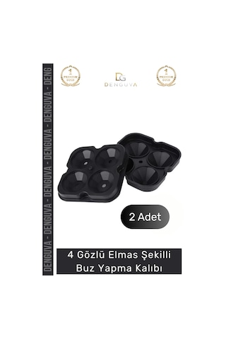 Buzkalıbı Silikon Kokteyl Sunum Gı Uyumlu Esnek Dayanıklı Elmas Şekilli Buz Yapma Kalıbı Buzluk - 2 Çok Renkli
